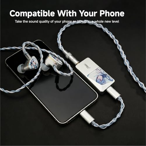 CVJ USB C Headphone Amp DAC Dongle 3.5mm Jack Audio Portable Amplifier | Dual Output DSD 256, 4.4mm Balanced, High Res 32bit/384kHz, ES9039Q2M Chip for iPhone 15 Pro Max Plus iPad Android Phone - color: Sliver