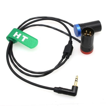Audio Cable for Rode Wireless GO II Mic to Sony FX9 Camera Sound Mixer Recorder, 3.5mm 1/8" to Dual XLR 3-pin 2-Channel Low-Profile 50cm