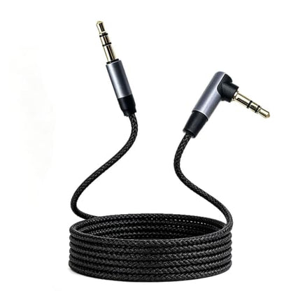 3.5 to 3.5mm TRS Aux Cable, 90 Degree for Headphone, 3.93FT | 3.5mm Stereo Audio Cable, Hi-Fi Sound Portable TRS Auxiliary Cable for Car Compatible with Speaker Smartphone Nylon Braided