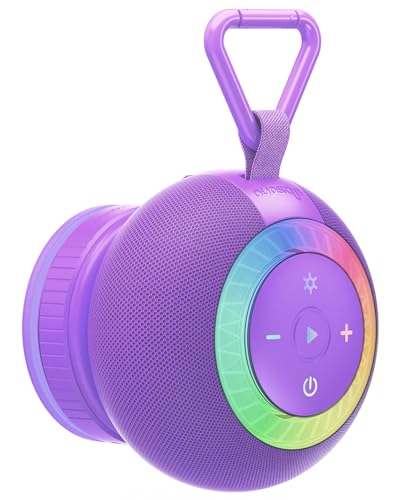 Bluetooth Shower Speaker IPX7 Waterproof: Removable Suction Cup, Purple