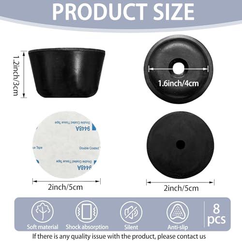 2" Silicone Isolation Feet-8Pack,Non-Skid Speaker Pads with Adhesive,for Small Speakers,Turntable Isolation,Subwoofer Isolation Feet Reduced Resonance & Vibration - size: 2inch