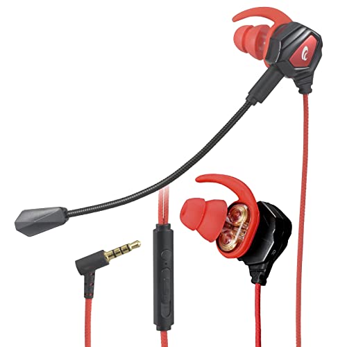 Ohm Electric AudioComm HP-GB200N 03-2426 OHM Gaming Earphones, With Microphone, Gaming Headset, Wired, 0.1 inch (3.5 mm), In-Ear Type - size: イヤホン, style: Gaming Earphones