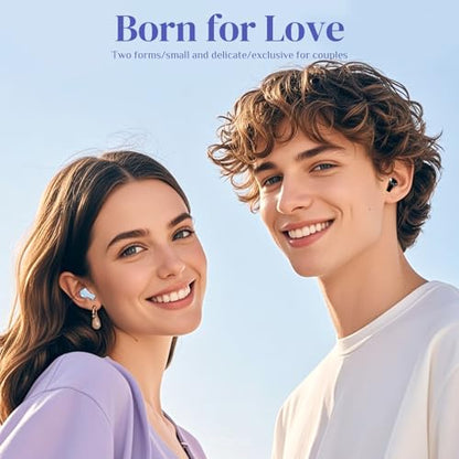 Heart Wireless Earbuds for Girls Kids, Cute Small Mini Tiny Invisible Earbuds Wireless Bluetooth for Small Ears Canals Women Rose Gold Kawai Blue Tooth Ear Buds for iPhone Android - color: Blue