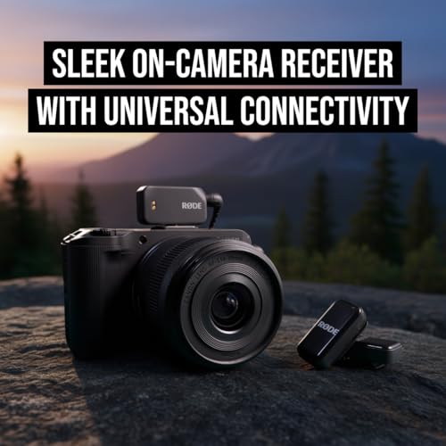 RØDE Wireless Micro - Compact Wireless Microphone Camera Kit, Two Mics with Camera Receiver, Smartphone Receiver, and Charge Case for Content Creation - USB-C, Black | 2.4 GHz digital signal with GainAssist and charging case for cameras, smartphones and c