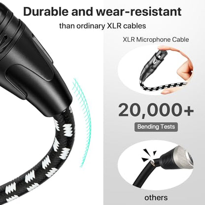 EBXYA XLR Cable 25ft 2 Pack - Braided 3 Pin Balanced Male to Female | XLR Microphone Cable, for Mic Mixer, Speaker, Recording Studio - size: 25 Feet, style: 2 Pack