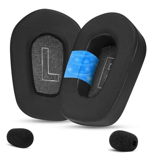 Cooling Gel Ear Pads Replacement Ear Cushions Compatible with Logitech G733 G535 G335 Lightspeed Wireless Gaming Headset Earpads Ear Cups with Breathable Ice Silk Fabric (is Black)