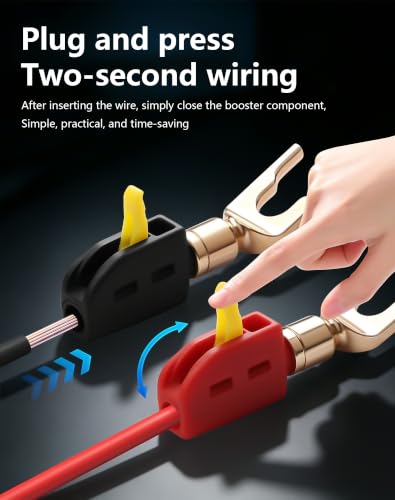 CERRXIAN Speaker Spade Connector, 10A High Push-Button Current Quick Connect 24K Gold-Plated Y Speaker Plug Connectors for HiFi Fork Plug, Amplifier, DIY - 1 Pair / 2 pcs - size: 1 Pair / 2 pcs