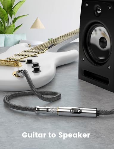 EMK Premium 1/4" (6.35mm) Male to Female Stereo Extension Cable (5Ft/1.5M) - Gold-Plated Quarter Inch Headphone/Guitar/Audio Extension Cord for Studio Equipment, Amplifiers & Instruments - size: 5 Feet, style: 1/4 inch Extension Cable