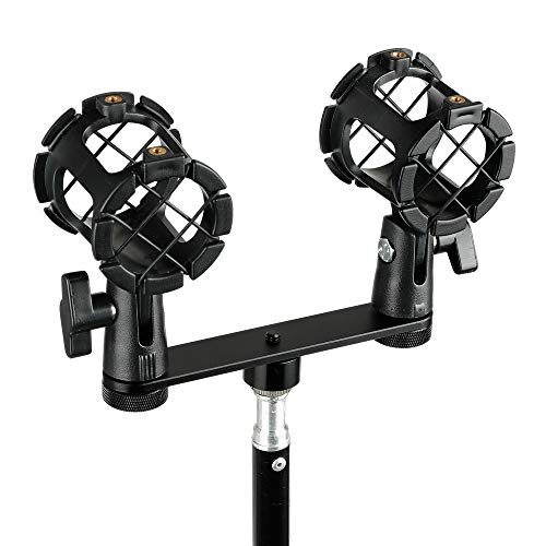 CAMVATE Double Microphone Mounts Bracket T-bar - 1958 - size: 3 cm (W) x 15 cm (L) x 2 cm (H)