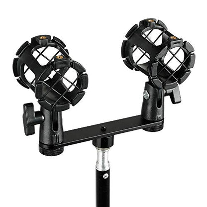 CAMVATE Double Microphone Mounts Bracket T-bar - 1958 (Pack of 2) - size: 3 cm (W) x 15 cm (L) x 2 cm (H) (Pack of 2)