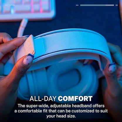JLab Nightfall Wireless Gaming Headset, Bluetooth 5.3, White - color: Cloud White