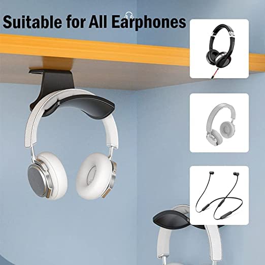 2-Pack Never Fall Headphone Hook Wall Mount Headset Holder White - color: White Z(2 Pack)