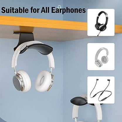 2-Pack Never Fall Headphone Hook Wall Mount Headset Holder White - color: White Z(2 Pack)