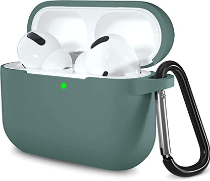 Lerobo for AirPods Pro 2nd/1st Case with Keychain, Pine Green | Soft Silicone Protective Cover Compatible with Apple AirPod Pro Case for Women Men, Scratchproof, Shockproof, Dustproof - color: Pine Green