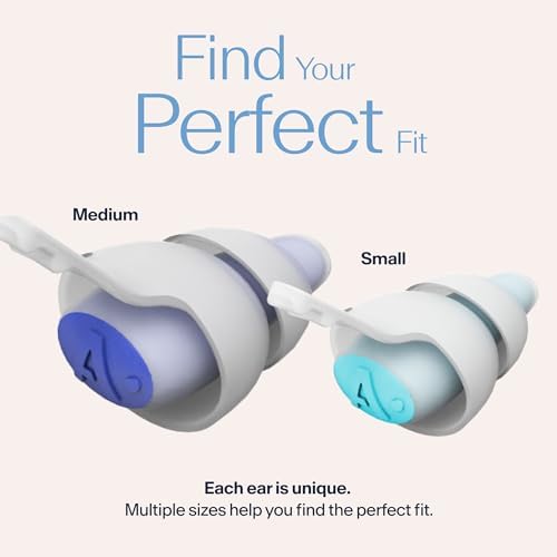 Alpine SleepDeep Reusable Earplugs for Sleeping | Earbuds for Side Sleepers | 2 Pack (S/L) 27dB SNR |Soft Ear Plugs For Noise Reduction|Silicone-Free| Ear Protection |Travel Essentials Airplane - style: S + L