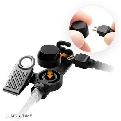 Kenwood Earpiece Surveillance Kit Compatible with Baofeng UV-5R BTECH Retc15/Retevis RT21 RT22 Arcshell AR-5 Walkie Talkie Radio with Big PTT Mic Tansparent Acoustic Tube Headset