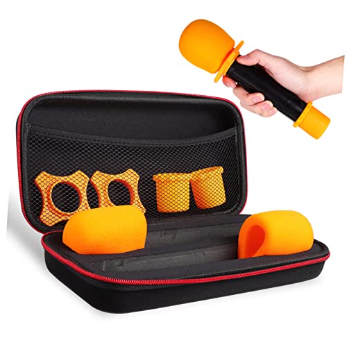 Kisangel Microphone Storage Case with Double Sided Design and Metal Zipper
