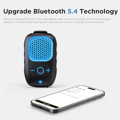 Wearable Bluetooth Speakers, Clip On Wireless Jobsite Speaker - Purple | 30H Playtime, IPX6 Water-Resistant, Portable, Built-in Mic, Hands-Free Calls, Non-Magnet - color: Purple