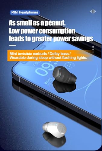 Xmenha Mini Invisible Earbuds Small Bluetooth Earbud Wireless Smallest Micro Ear Bud Tiny Discreet Earbuds for Small Ears Ear Canals Mini Invisible Ear Buds Invisible Discreet Headphones