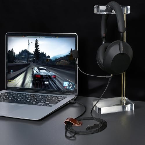 GEEKRIA USB-C to 3.5mm Boom Mic Cable Compatible with Sony WH-1000XM6/1000XM5, ULT WEAR, Soundcore Space One, Headset Cable with Volume/Mute Control for Gaming, Meeting (5.6ft)