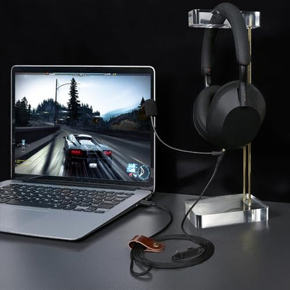 GEEKRIA USB-C to 3.5mm Boom Mic Cable Compatible with Sony WH-1000XM6/1000XM5, ULT WEAR, Soundcore Space One, Headset Cable with Volume/Mute Control for Gaming, Meeting (5.6ft)