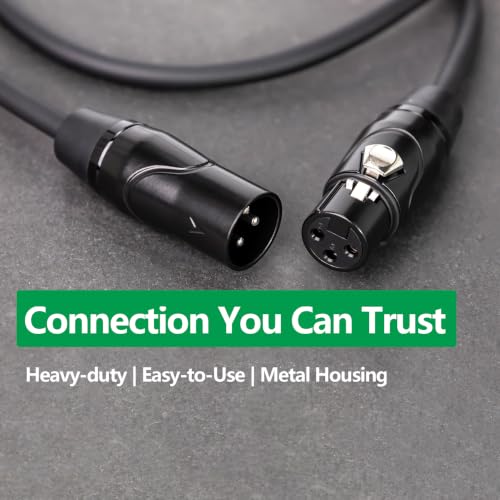 2-Pack XLR Cable 3ft (1M), Male to Female 3-Pin Balanced Microphone Cable, XLR to XLR Audio Patch/Extension Cord for Mic, Mixer - size: 3Ft