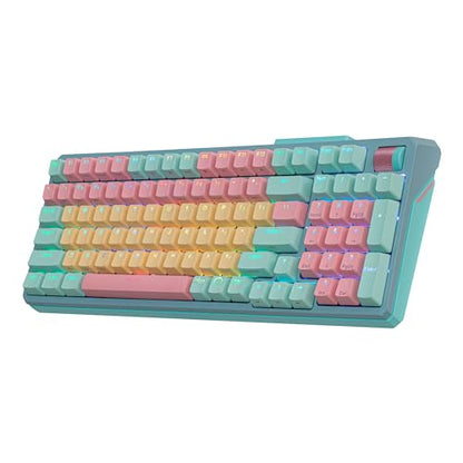 Cooler Master MK770 Macaron Wireless Mechanical RGB Gaming Keyboard, Kailh Box V2 Click White Switches, Gasket Structure, Hot-Swappable, Bluetooth|2.4GHz, Tactile 3-Way Dial, QWERTY (MK-770-MCKW1-US) - style: MK770 Macaron White