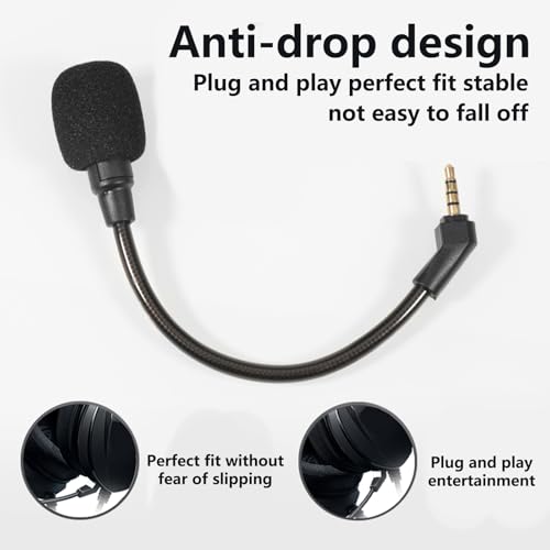 Replacement Mics Boom for 7.1 Headsets Microphones Boom for Consoles and PC Gaming Headsets Office