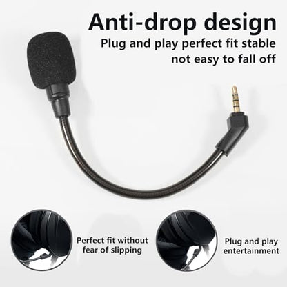 Replacement Mics Boom for 7.1 Headsets Microphones Boom for Consoles and PC Gaming Headsets Office