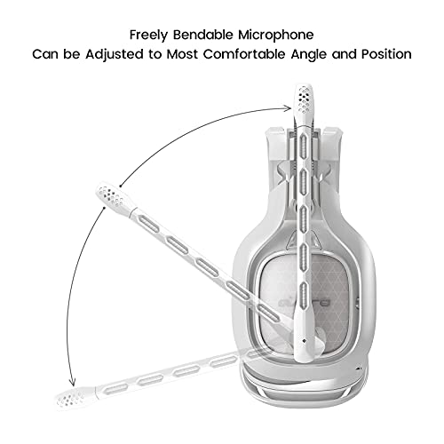 Microphone for Astro A40, A40 TR Gaming Headsets, Detachable 3.5mm, White | Noise Cancellation Mic with Foam Cover, for PS5 PS4 Xbox Series X/S - color: White