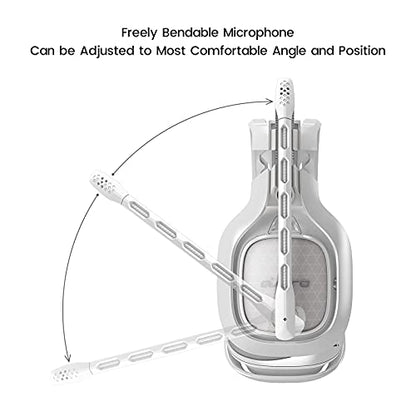 Microphone for Astro A40, A40 TR Gaming Headsets, Detachable 3.5mm, White | Noise Cancellation Mic with Foam Cover, for PS5 PS4 Xbox Series X/S - color: White