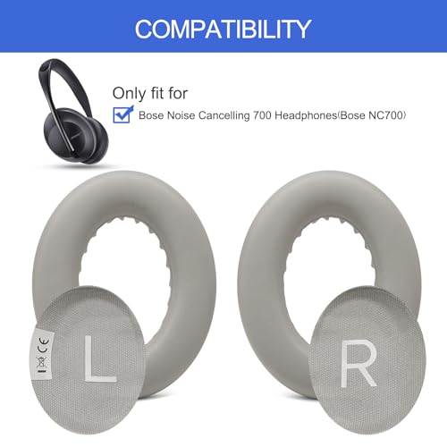Noise Cancelling 700 Replacement Ear Pads, Upgrade Earpad Cushions for Bose NC 700 Headphones, with Soft Protein Leather (Sandstone Gray) - color: Sandstone Gray