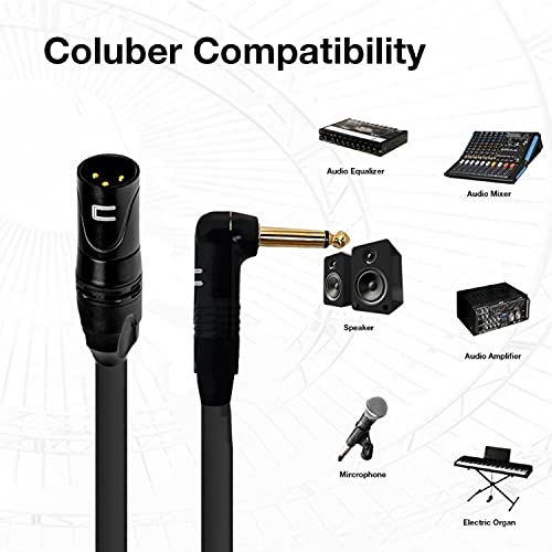 Unbalanced XLR Cable Male to Right Angle 1/4" TS - 10 Feet Red - Pro 3-Pin Microphone Connector for Powered Speakers, Audio Interface or Mixer for Live Performance & Recording