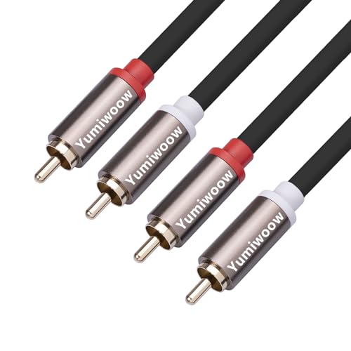 RCA Cables 2 Pack[Hi-Fi Sound, PVC Jacket, Shielded], 2-Male to 2-Male RCA Audio Stereo Subwoofer Cable Auxiliary Cord for Home Theater,Amplifiers,HDTV,Hi-Fi Systems,Speakers(3Ft/1M)