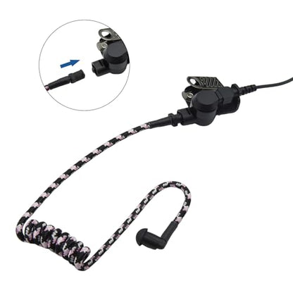 WODASEN Replacement Braided Nylon Fiber Acoustic Coil Tube Moisture Resistant Waterproof Color for Radio Earpiece (White-Pink-Black-2) - color: White-Pink-Black-2