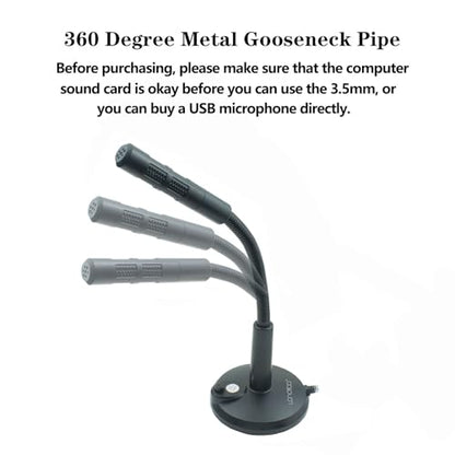 LANDIBO 3.5mm Male Microphone, Plug and Play Desktop Laptop gooseneck Microphone, Suitable for Games, Meetings, Recording, podcasts, Games, and Online Chat