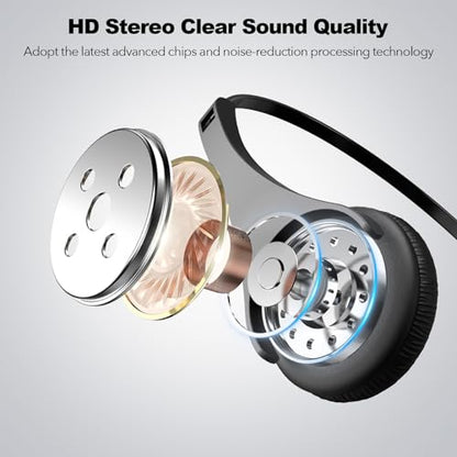 Voistek USB Headset with Noise Cancelling Mic,Wired Headphones for pc | Noise Cancelling Mic,USB-A Cable & USB-C Adapter,In-Line Volume Control,Mute Button for Teams Zoom,Home Office,VoIP - color: Black