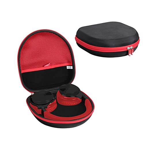 Hermitshell Hard Travel Case for Silensys E7 / PurelySound/MOVSSOU/COWIN/Tapela/Audonia Active Noise Cancelling Bluetooth Headphones (Black+Red) - color: Black+Red