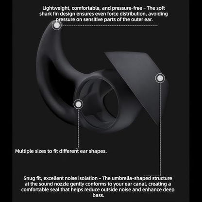 Replacement Ear Tips for Bose Sport Earbuds and Bose Free Earbuds, Silicone Wingtip Covers, Anti-Slip, Black, 3 Pairs