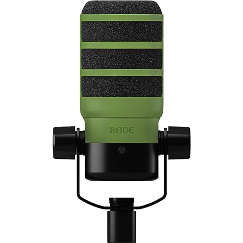 Rode PodMic Cardioid Dynamic Broadcast Microphone with WS14 PodMic Pop Filter - Green