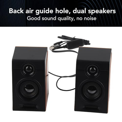 Computer Speakers, USB Powered Wired HiFi Stereo Sound PC Speakers Adjustable Volume with 3.5mm Cable, Desktop Speakers for TV Laptop Monitor