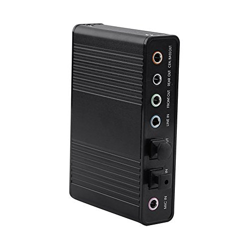 USB 2.0 External Sound Card 6 Channel 5.1 Surround Audio Adapter, with SPDIF Output, Mic Input, for PC