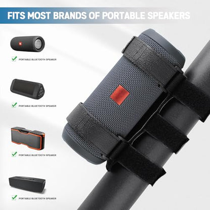 Portable Speaker Mount for UTV Sound Bar Fits JBL Side by Side Accessories | Golf Cart, Ebike, Scooter, Boat, Railing, Removable Bluetooth Wireless JBL Speaker Holder Strap, Fits JBL Charge 5 6 Flip 5 6 - style: Without Carabiner