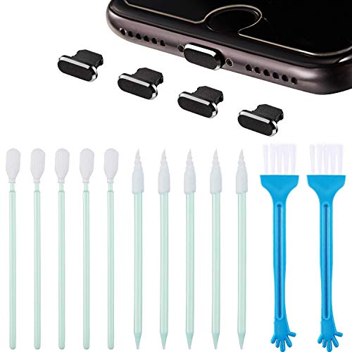 Tatuo 16 Pcs Cell Phone Cleaning Kit USB Charging Port Dust Plugs and Speaker Headphone Jack Camera Cleaning Brush Set for Daily Phone Clean Protect Task