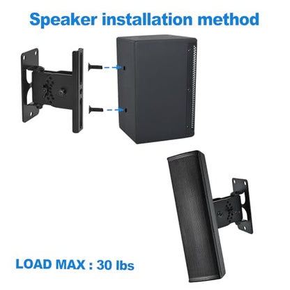 Speaker Wall Mount, Swivel and Tilt, 2 Packs, Hold up to 30lbs | All Metal Column Speaker Mount, Easy DIY Assembly, HD-626 , Black - style: HD-626