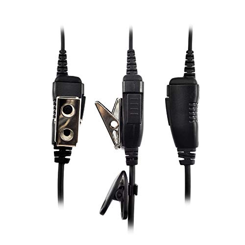 PROMAXPOWER [10-Pack] 1-Wire FBI Style Clear Acoustic Tube Earpiece with PTT Button Mic Compatible with Motorola Two-Way Radios XPR3000, XPR3300e, XPR3500, XPR3500e, DEP550, MTP3100 - size: 10-Pack