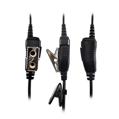 PROMAXPOWER [5-Pack] 1-Wire FBI Style Clear Acoustic Tube Earpiece with PTT Button Mic Compatible with Motorola Two-Way Radios XPR3000, XPR3300e, XPR3500, XPR3500e, DEP550, MTP3100 - size: 5-Pack