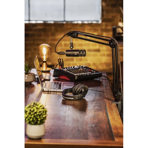 Audio-Technica AT2040 Hypercardioid Dynamic Podcast Microphone Bundled with 20ft XLR Cable + Microphone Arm (3 Items)