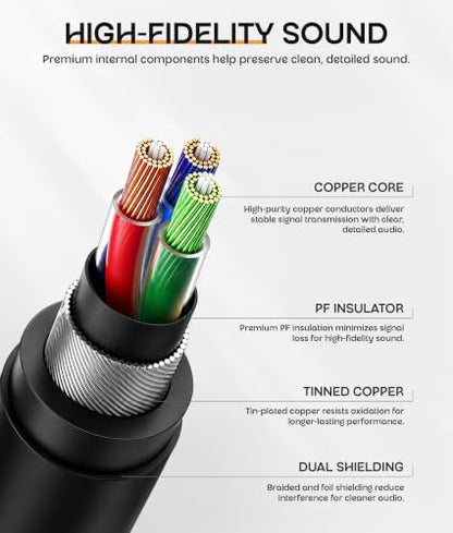ULTRICS Headphone Extension Cable, 3.5mm Extension Cable, Right Angle Male to Female Headphone Jack Extender, AUX Cord Extender Compatible with Smartphone Tablet MP3 Speaker Headset Car Stereo (3M) - size: 3M