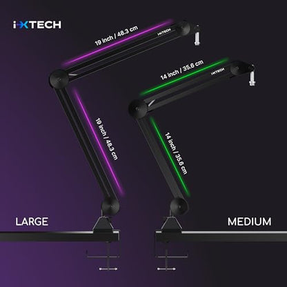 Microphone Boom Arm Stand, Heavy Duty Adjustable Mic Stand with Cable Ties, Desk Mount Arm Stand for Gaming Streaming Podcasting. - color: MI06 MEDIUM